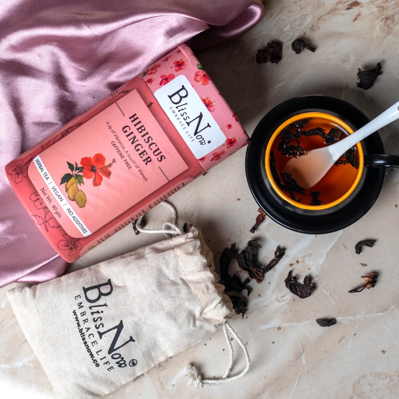Blissnow , Hibiscus  ginger, healthy drink, tea, Herbal tea , Herbal infusion , clear skin, detox body,  wellness, blissnow.in  100% natural 