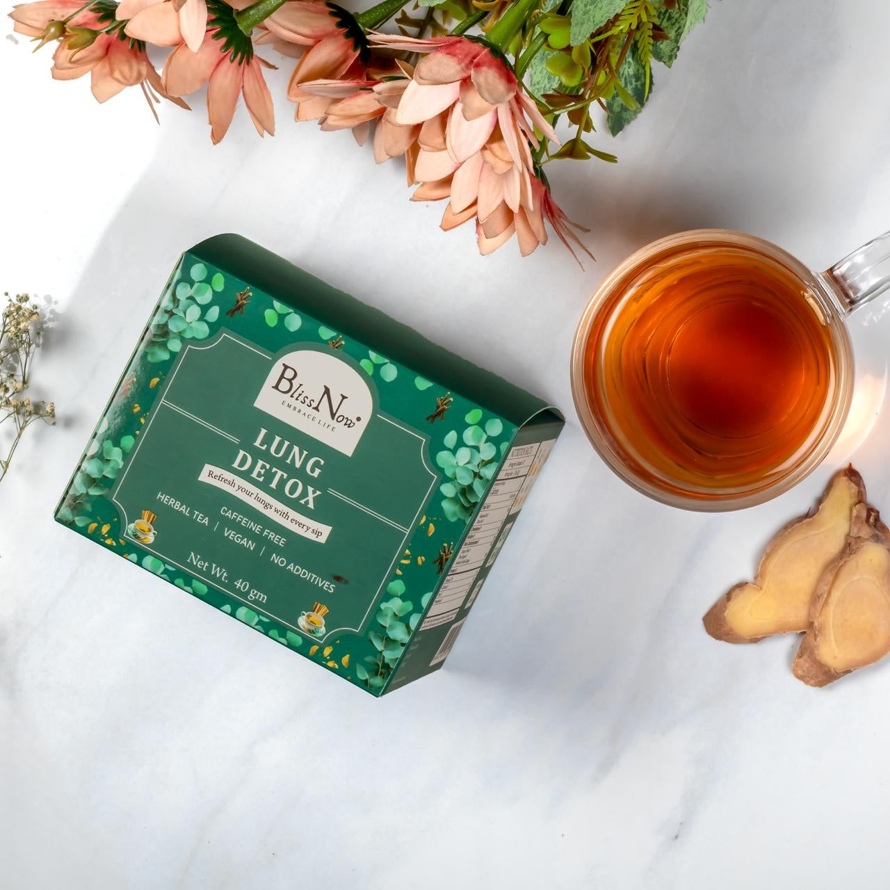 Blissnow , Lung detox , Healthy drink, tea, Herbal tea , Herbal infusion , clear skin, detox body,  wellness, blissnow.in  100% natural 