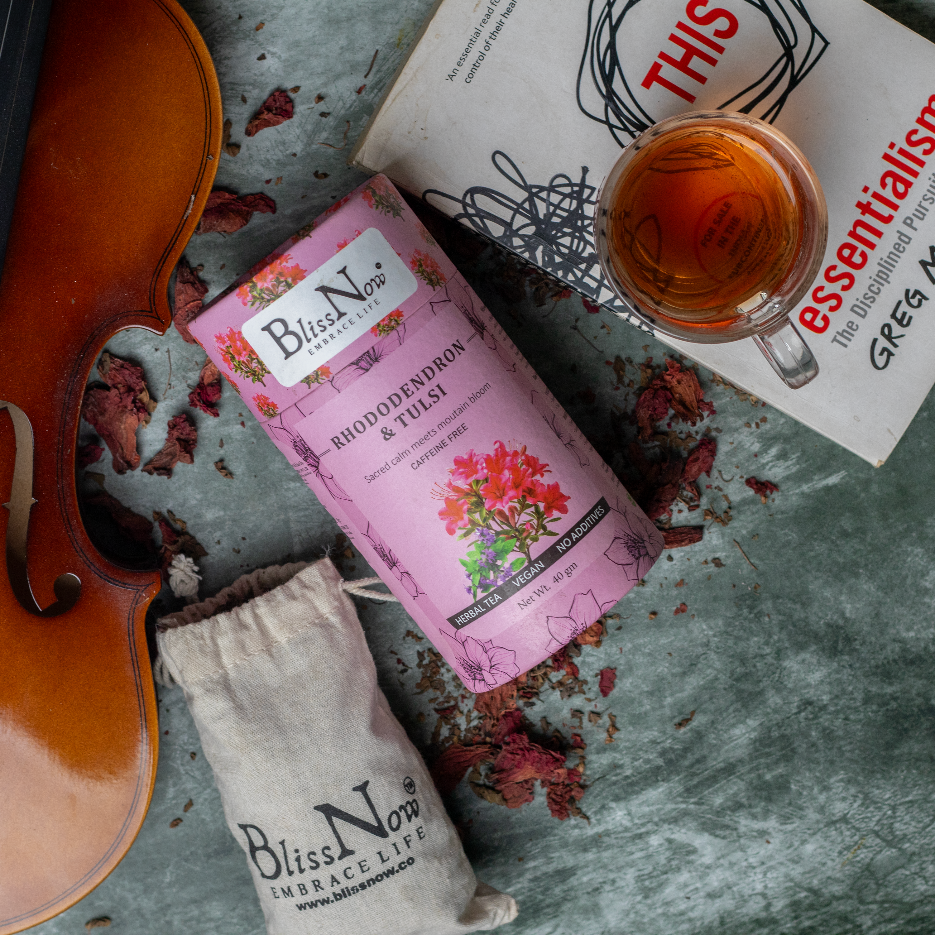 Bliss of Earth Rhododemdron And Tulsi Herbal Tea ,Herbal tea , herbal infusion , Tulsi infusion , for wellnees ,Health ,detox body