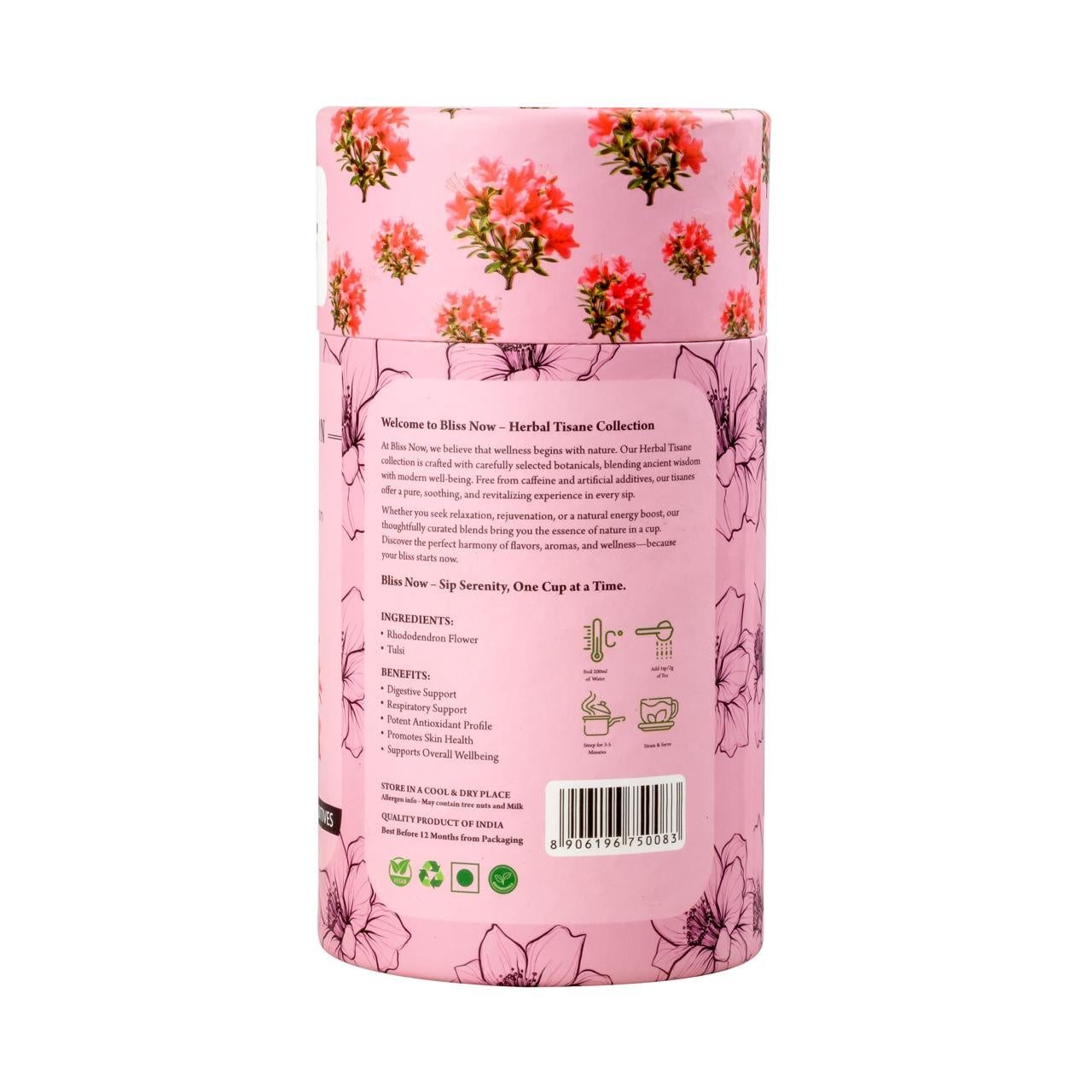 Blissnow.in,Rhododendron_Tulsi_ skin detox, health and wellness, clear skin, tasty, Herbal detox, herbal tea, Herbal infusion, Blissnow, 