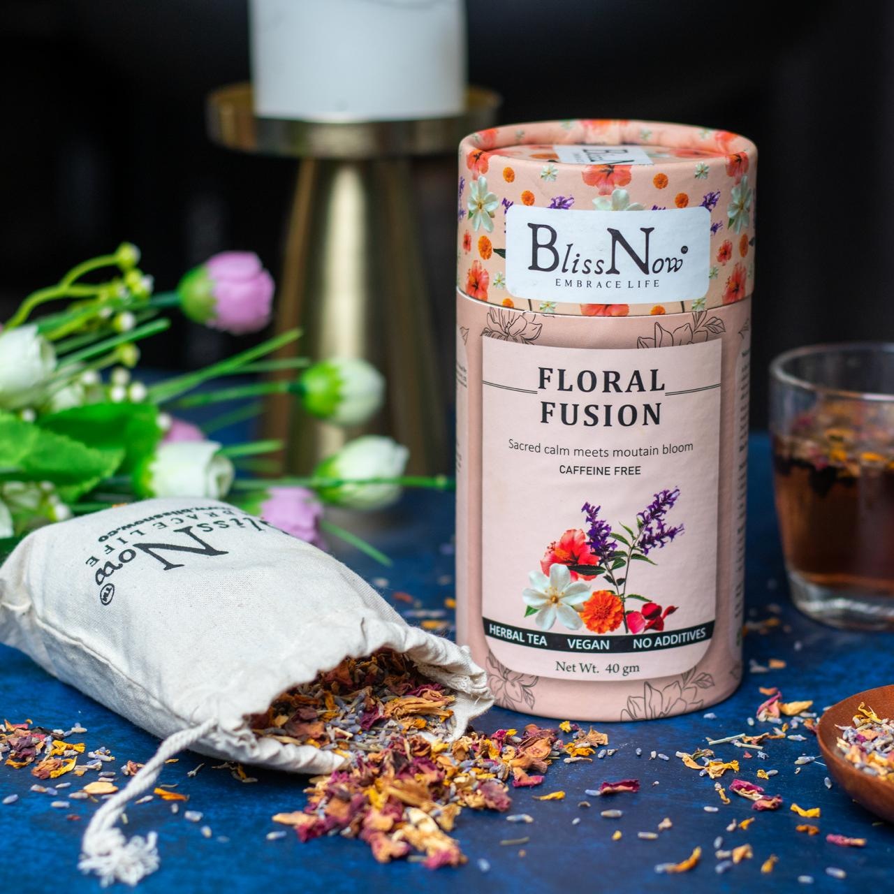 floral fusion ,detox herbal tea , tea, infusion  herbal infusion, 100%natural, detox body, clear skin ,healthy habits ,morning routine , floral fusion loose leaf